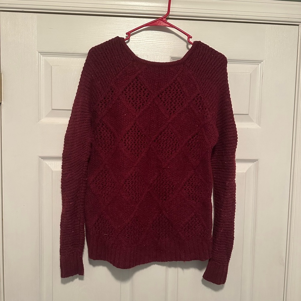 American Eagle Outfitters Maroon Crew Neck Sweater - Picture 2 of 2